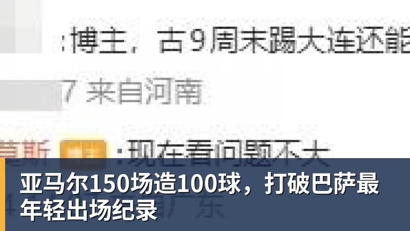 好博体育亚马尔150场造100球，打破巴萨最年轻出场纪录